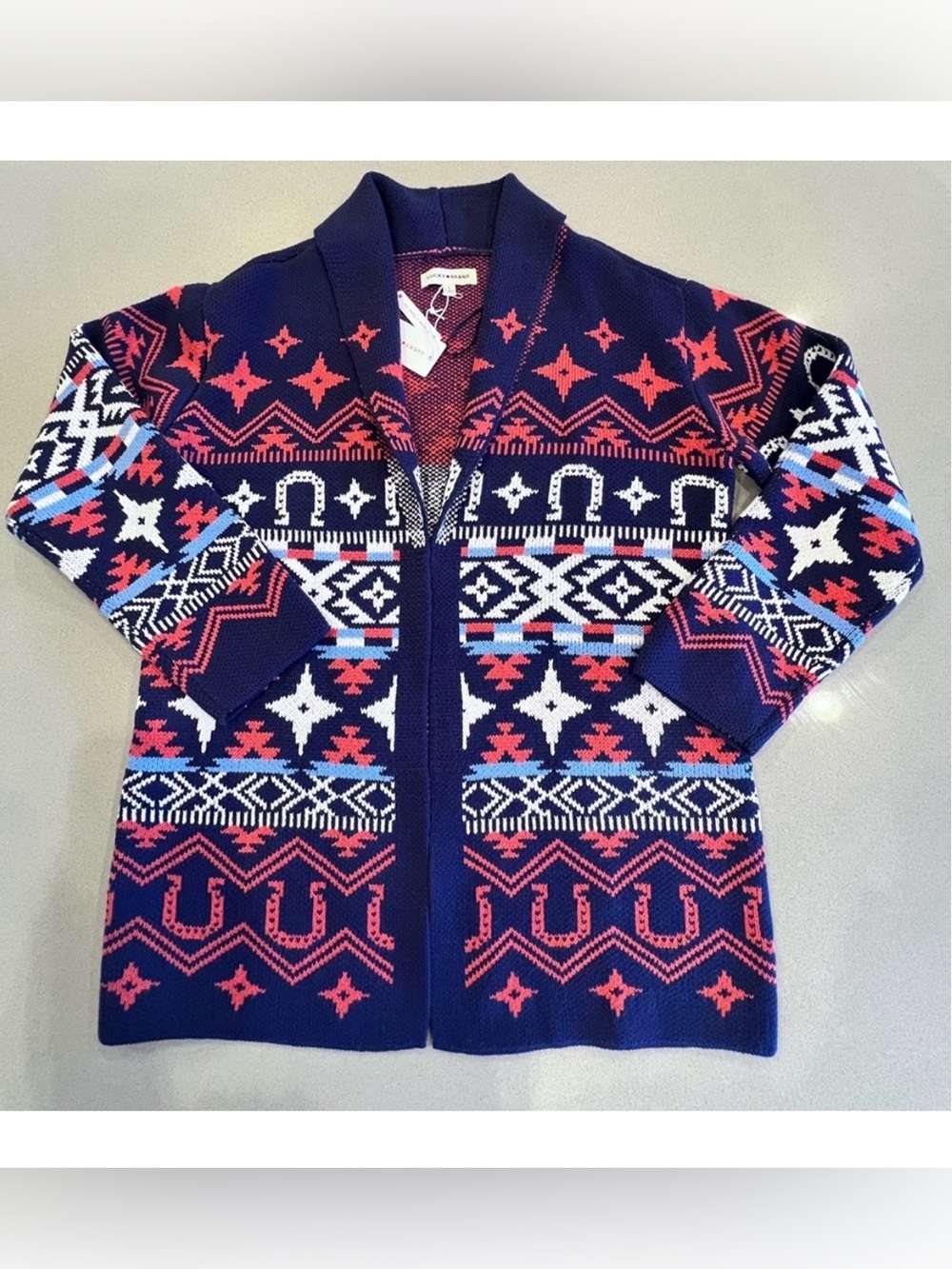 NWT Lucky Brand Southwestern Boho Coastal Cowgirl Lucky Horseshoe Sz Large